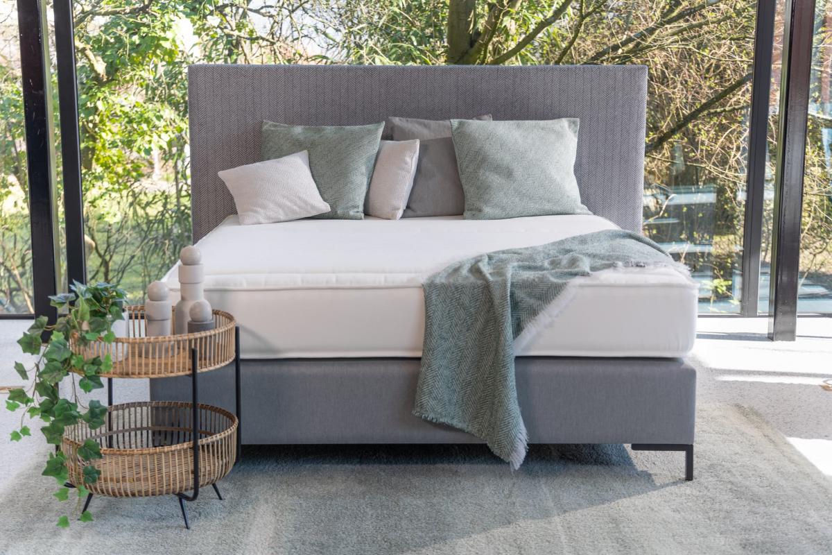 bed with GTA Belgium fabrics